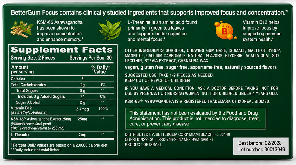 BetterGum Focus Gum